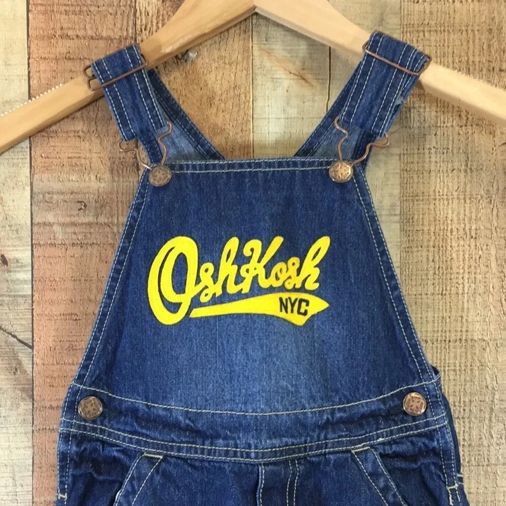 Osh Kosh NYC Carpenters Overalls Boys 4T Dark Wash‎ Denim